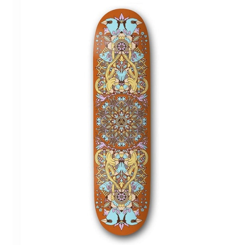 Drawing Boards Mandala Orange Skateboard Deck - 8.0"