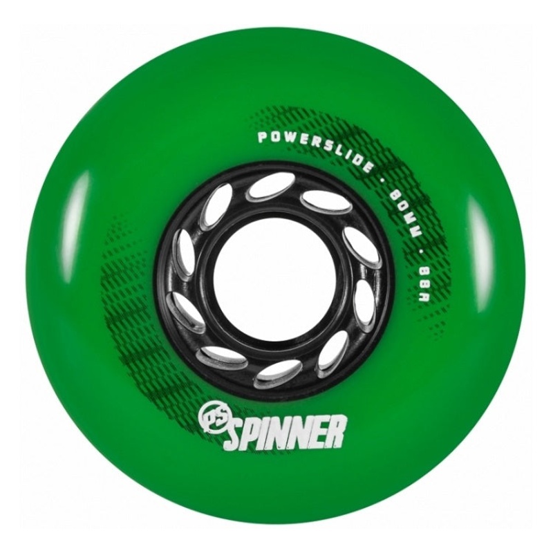 Powerslide Spinner Green Wheels 80mm 88a - Set of 4
