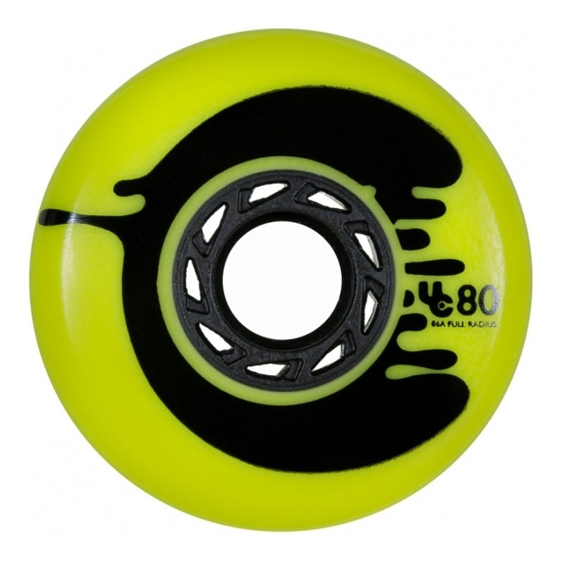 Undercover Cosmic Rosche Yellow Wheels Full Radius 80mm 86a - Set of 4