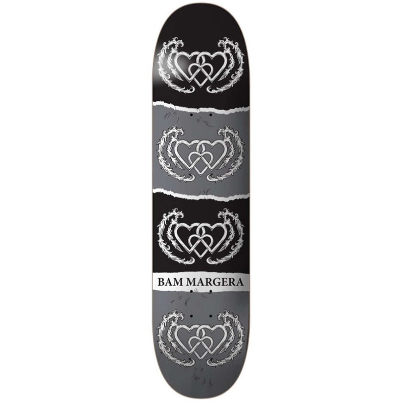 Heart Supply Bam Margera Three Hearts Black and Grey Deck - 8.0"