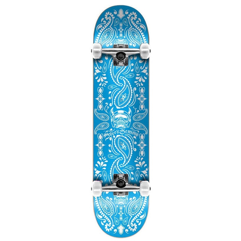 Speed Demons Bandana Blue/White Skateboard - 7.75"