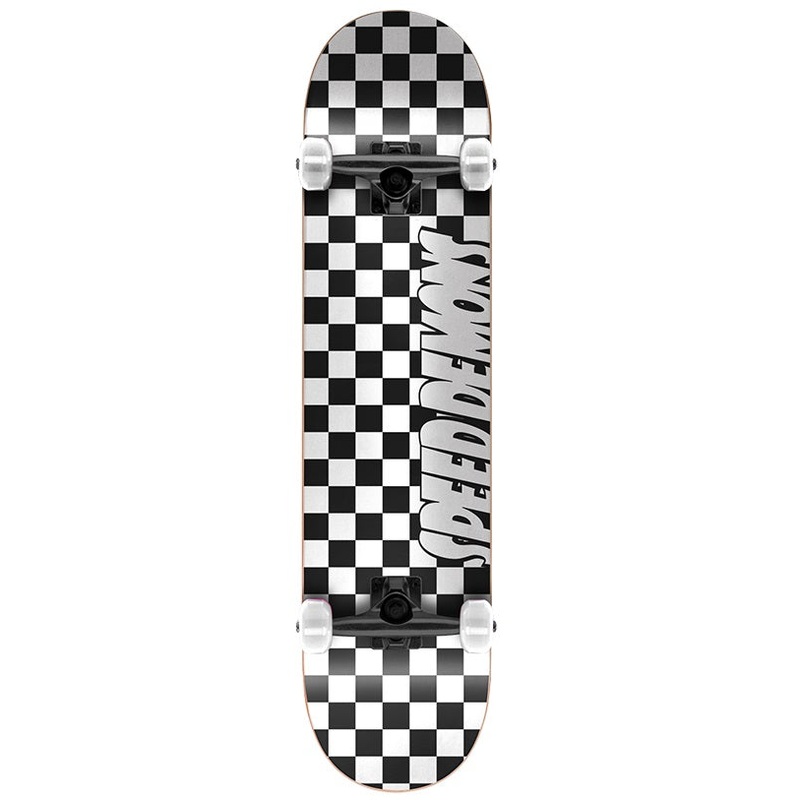 Speed Demons Checkers Black/White Skateboard - 8.0"