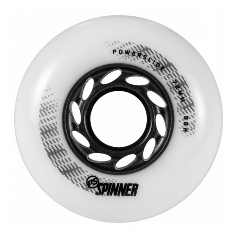 Powerslide Spinner White Wheels 72mm 88a - Set of 4