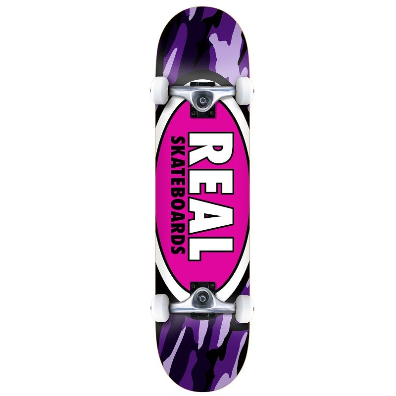 Real Team Oval Camo Large Skateboard - 8.0"