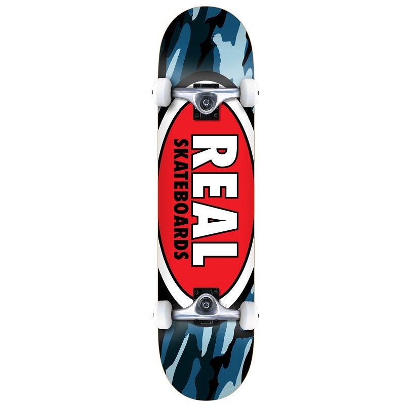 Real Team Oval Camo Mini Skateboard - 7.3"