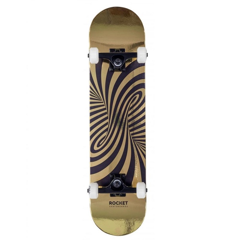 Rocket Twisted Foil Gold Skateboard - 7.5"