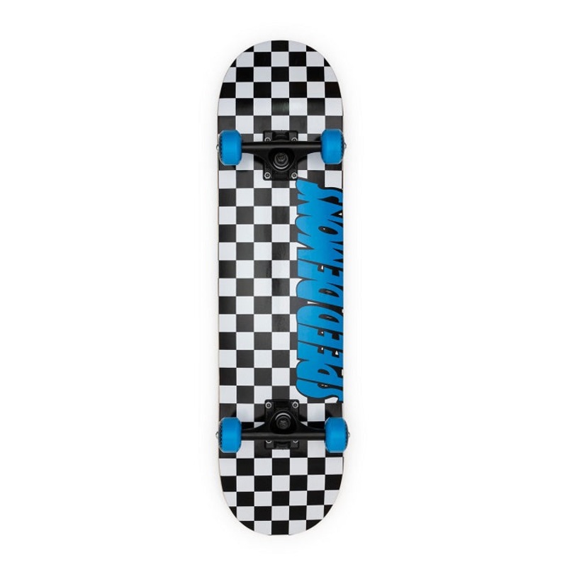 Speed Demons Checkers Black/Blue Skateboard - 7.25"