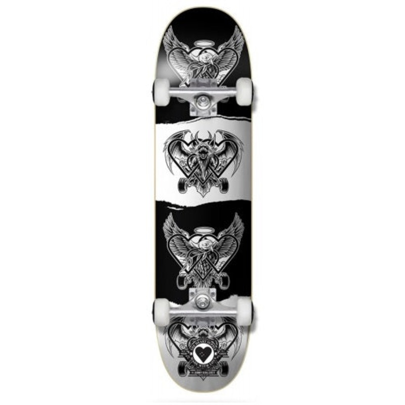 The Heart Supply Dark & Light Black and White Pro Skateboard - 8.0"