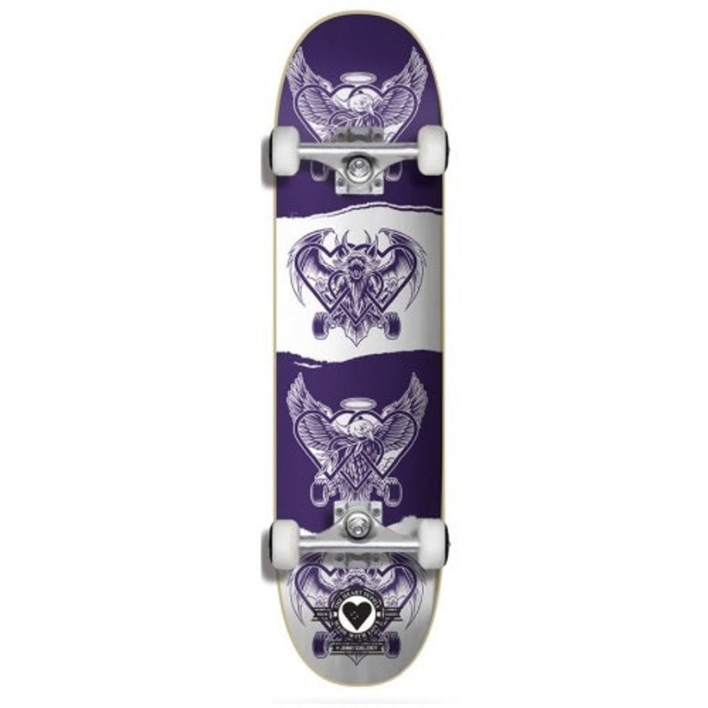 The Heart Supply Dark & Light Purple and White Pro Skateboard - 7.75"