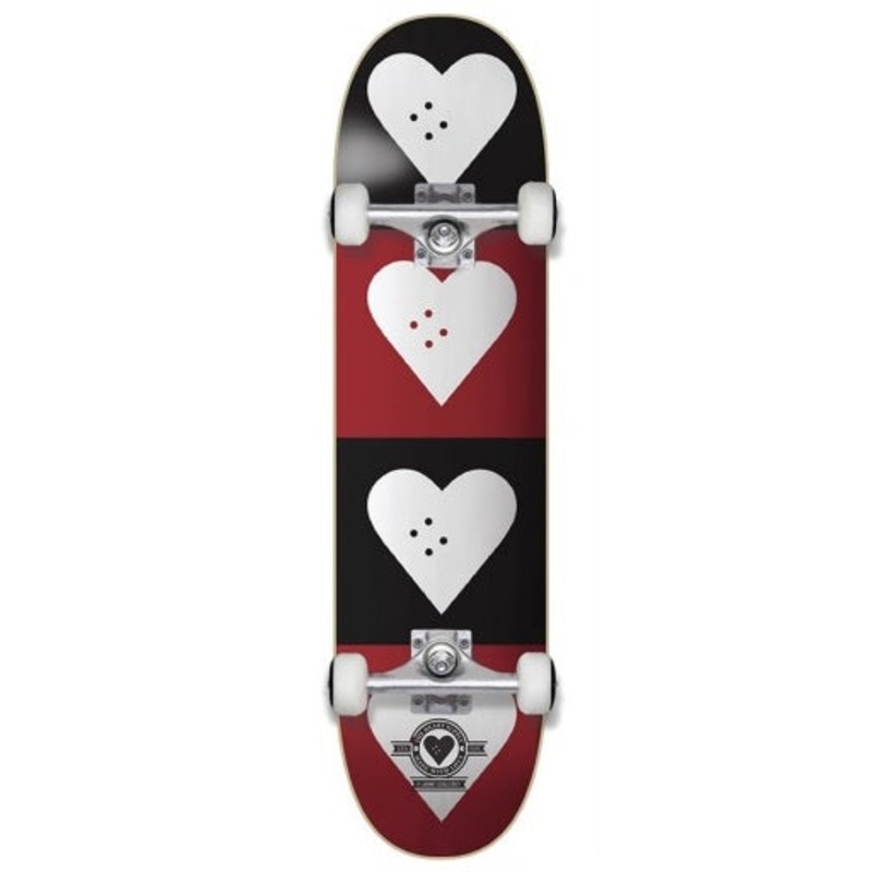 The Heart Supply Quad Logo Black and Red Skateboard - 7.75"