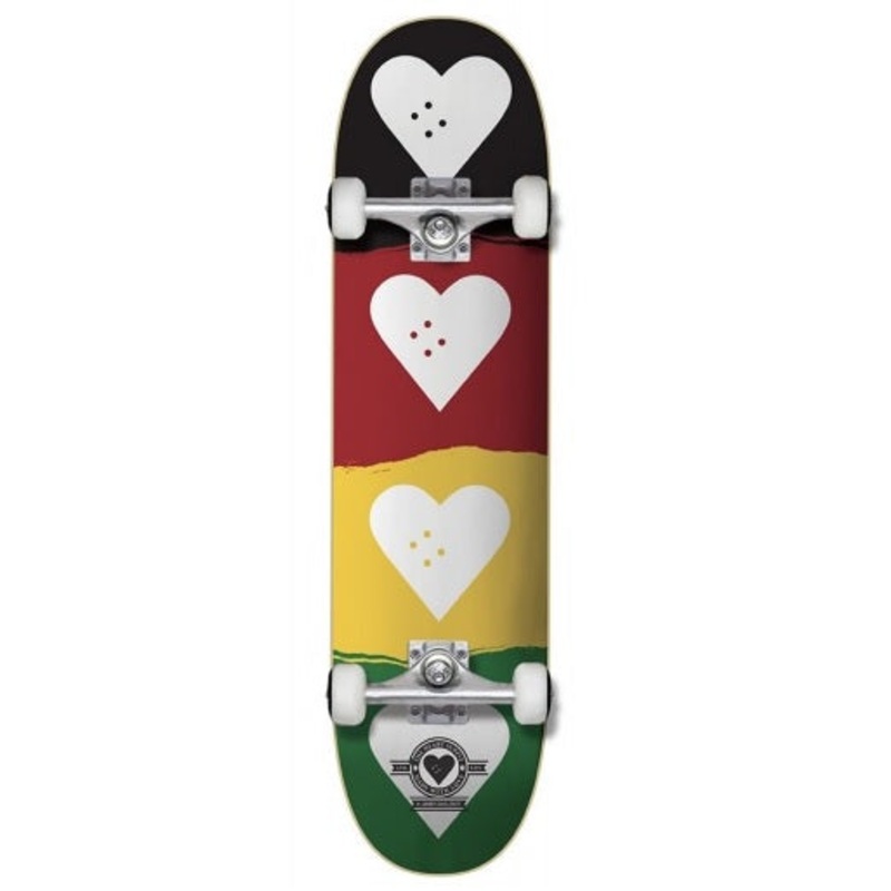 The Heart Supply Quad Logo Red, Gold and Green Skateboard - 8.25"