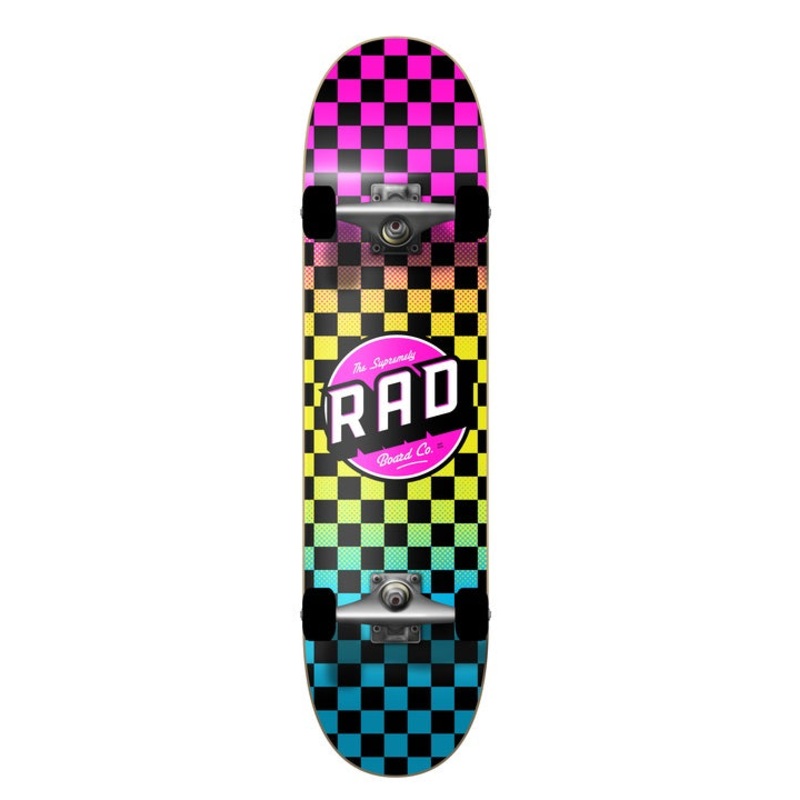 Rad Checkers 2 Dude Crew Skateboard Neon Fade - 7.75"