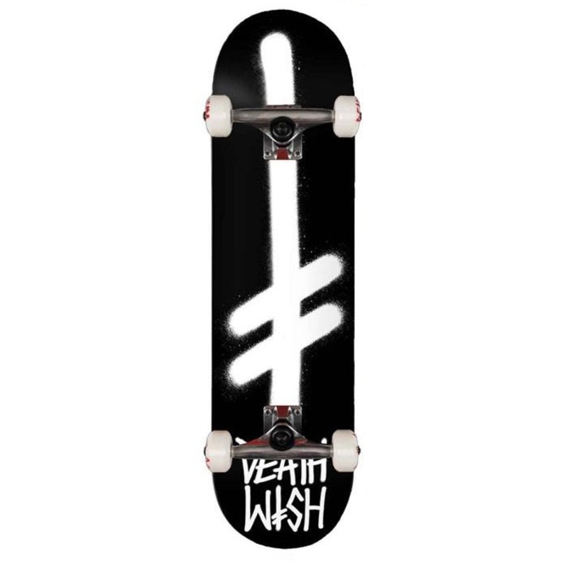 Deathwish Gang Logo Black/White Skateboard - 8.25"