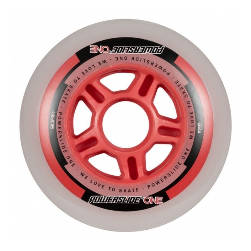 Powerslide One Inline Skate Wheels With Abec 5 Bearings - 90mm 82a Set 8
