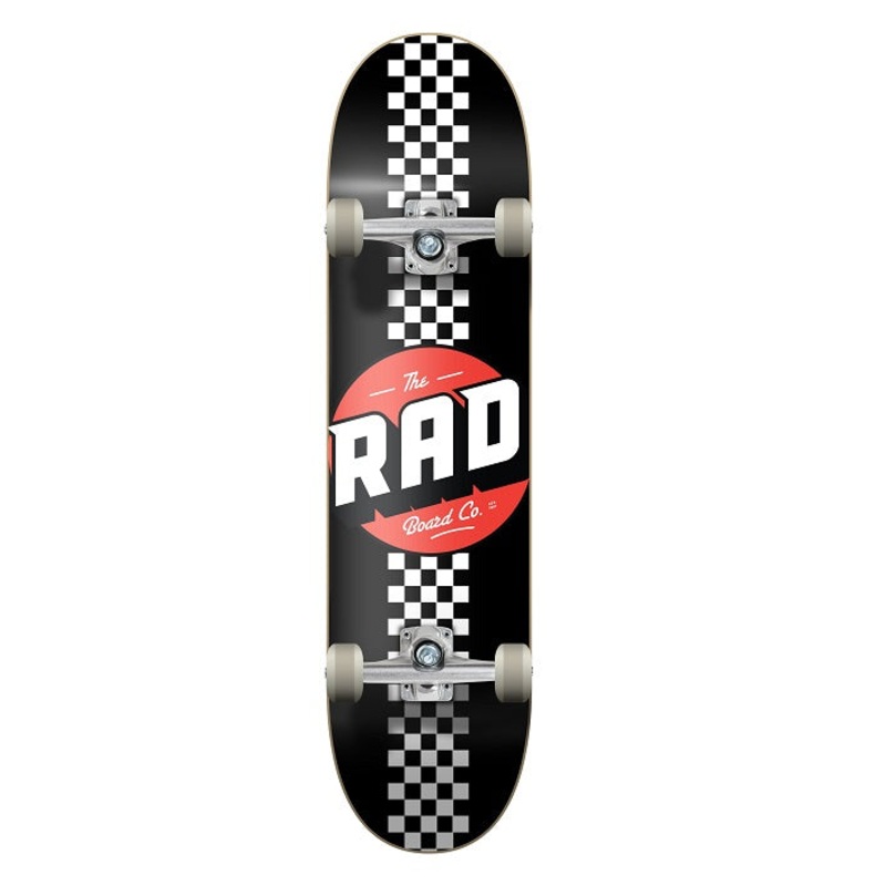 Rad Checker Stripe Progressive Skateboard Black/White - 8.0"