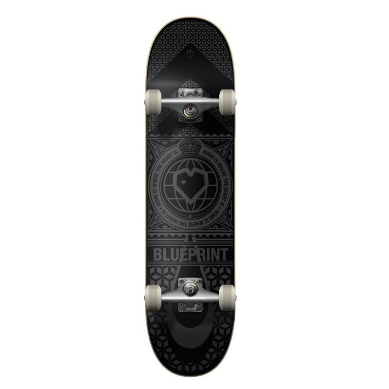 Blueprint Home Heart Black/Black Skateboard - 8.25"