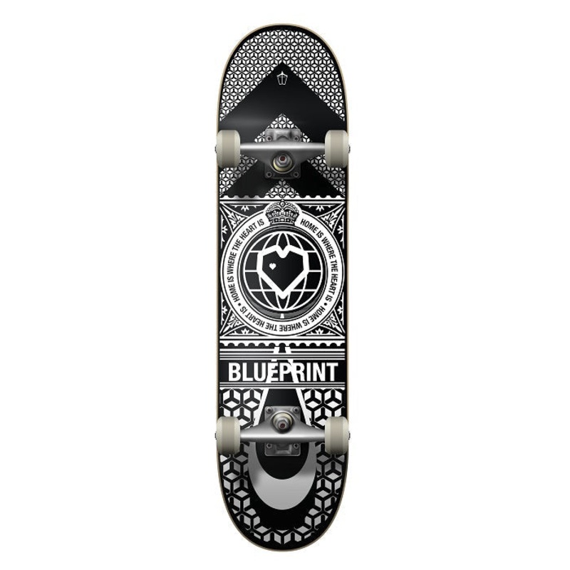 Blueprint Home Heart Black/White Skateboard - 8.0"