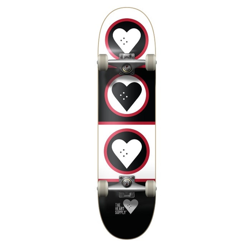 The Heart Supply Squad Skateboard Black/White/Red - 8.25"