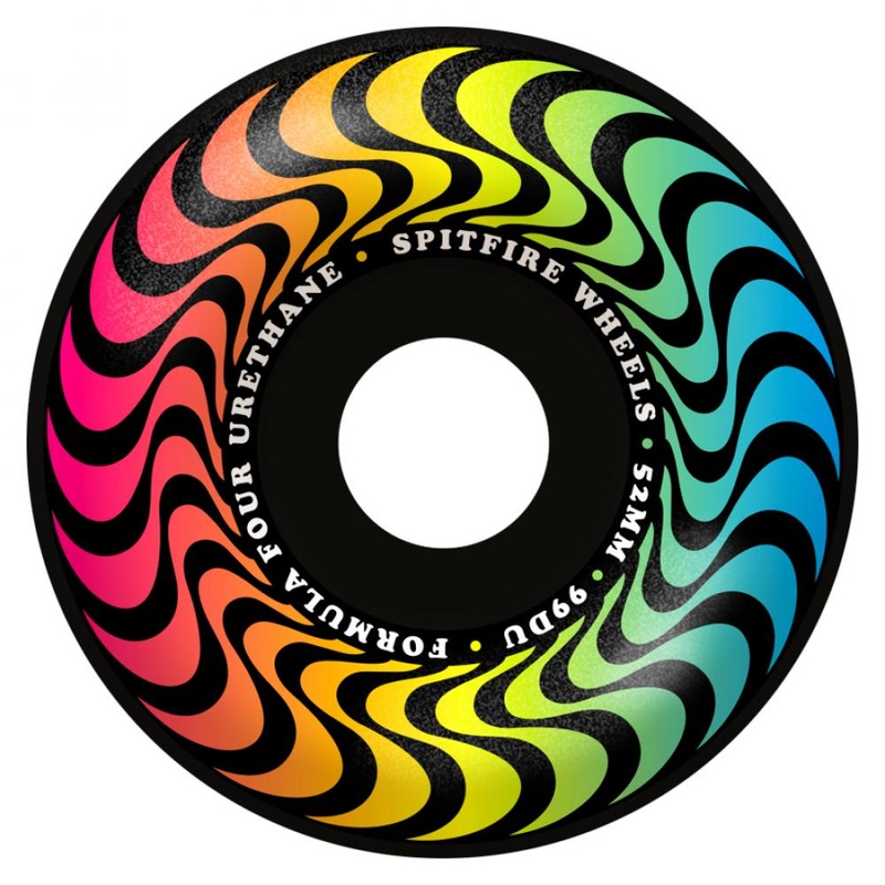 Spitfire Formula Four Team Trippy Swirl Radial Black Wheels - 53mm 99D