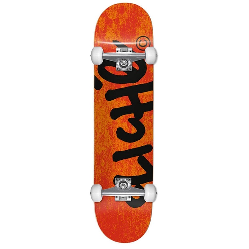 Cliche Handwritten Orange/Black Mid Skateboard - 7.375"