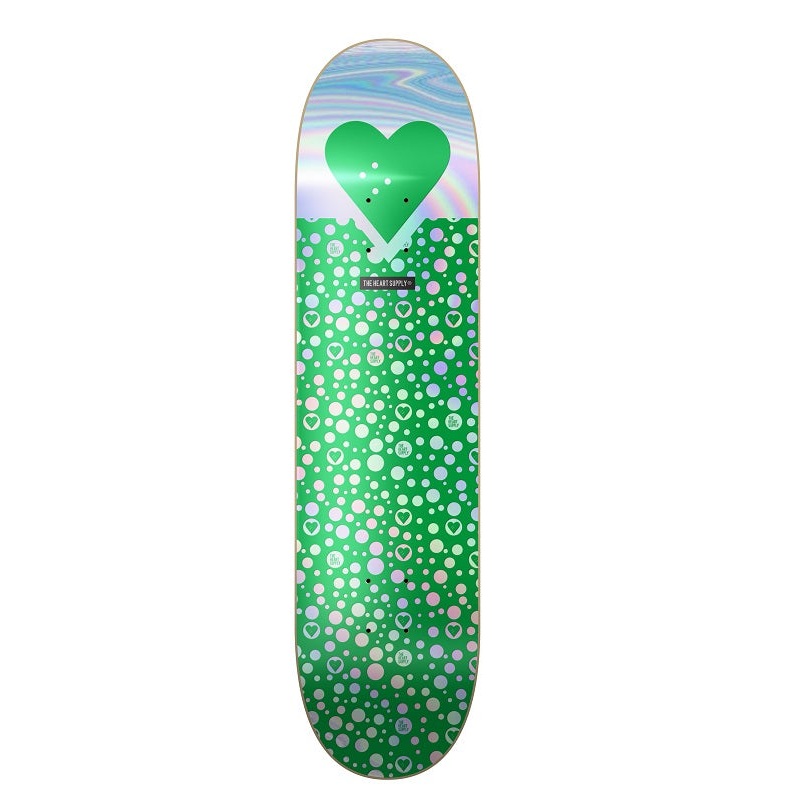Heart Supply Green Polkahearts Foil Logo Deck - 8.0"