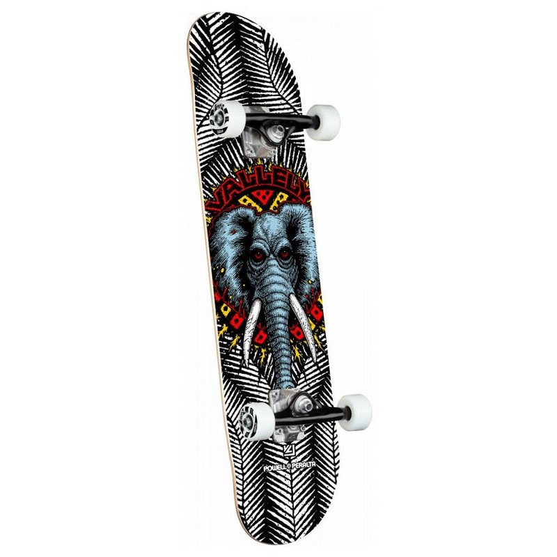 Powell Peralta Vallely Elephant White Skateboard - 8.0"