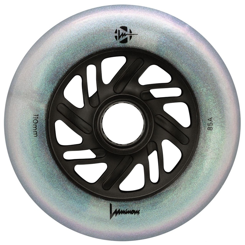 Luminous Light Up Inline Skate Wheel Black Pearl 110mm 85a - (Single Unit)