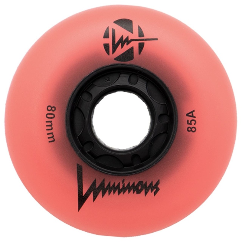 Luminous Light Up Inline Skate Wheels - Coral Glow 4 Pack