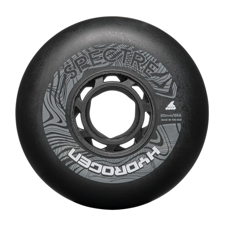 Rollerblade Hydrogen Spectre Inline Skate Wheels Black 80mm 85a - Set of 4