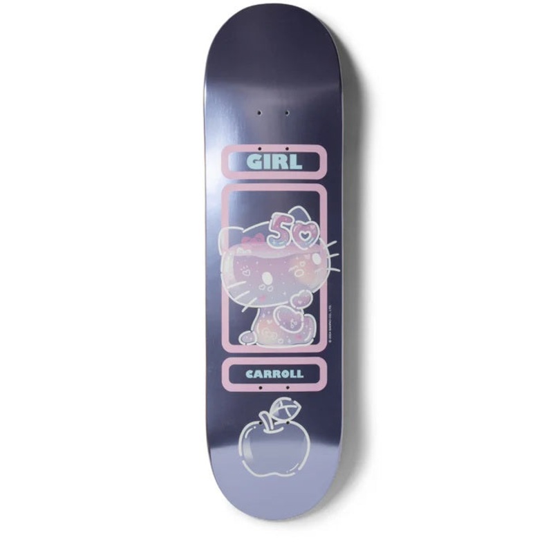 Girl Carroll Hello Kitty 50th Anniversary Skateboard Deck - 8.25"
