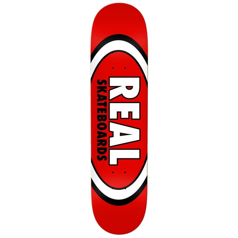 Real Team Classic Oval Red Skateboard Deck - 8.12"