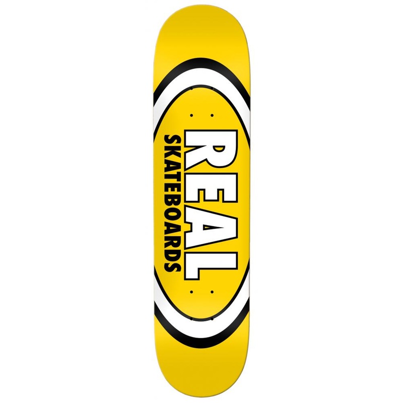 Real Team Classic Oval Yellow Skateboard Deck - 8.06"