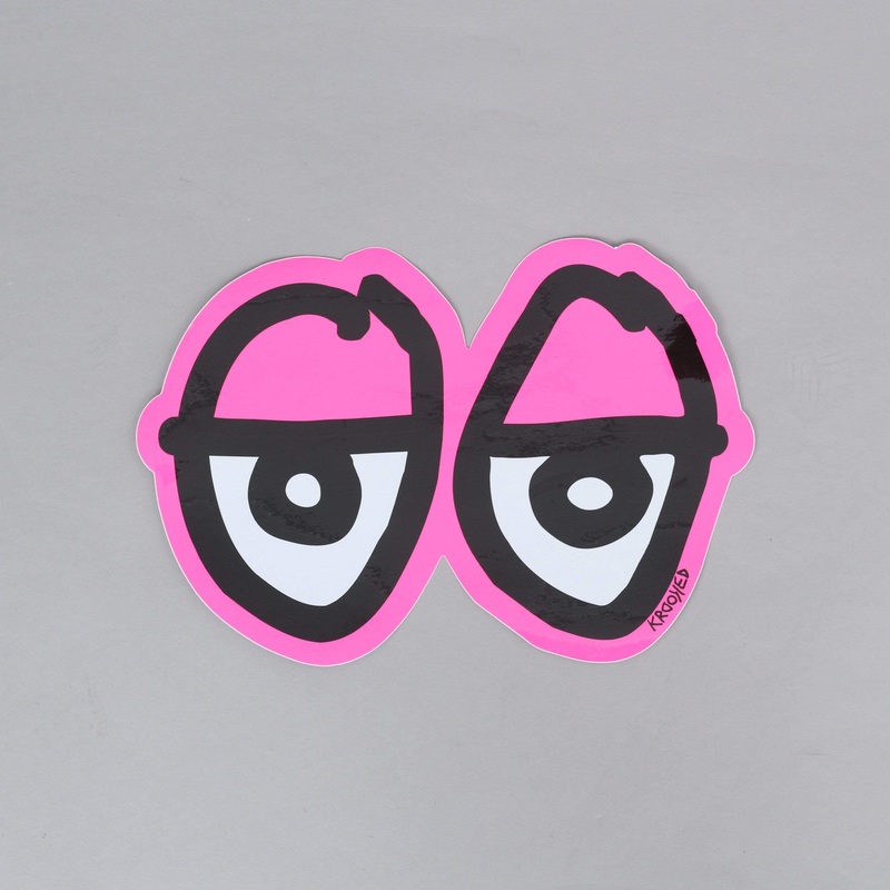 Krooked Eyes Diecut Large Sticker Pink