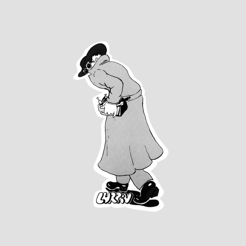 Lurpiv Hussler Sticker Black/White