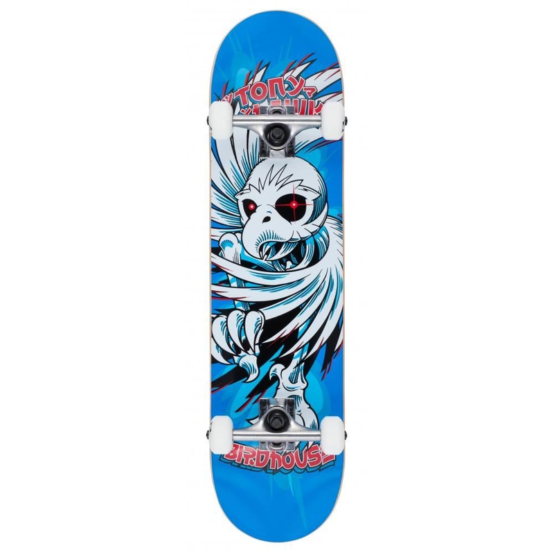 Birdhouse Stage 1 Hawk Spiral Blue Complete Skateboard - 7.75"