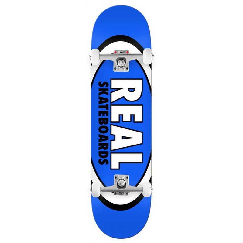 Real Team Classic Oval Blue Custom Complete Skateboard - 8.5"