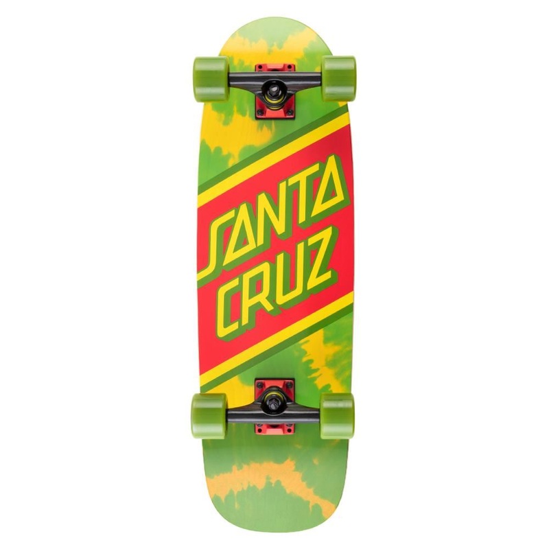 Santa Cruzer Complete Cruiser Rasta Tie Dye Street Skate - 8.79" x 29.05"