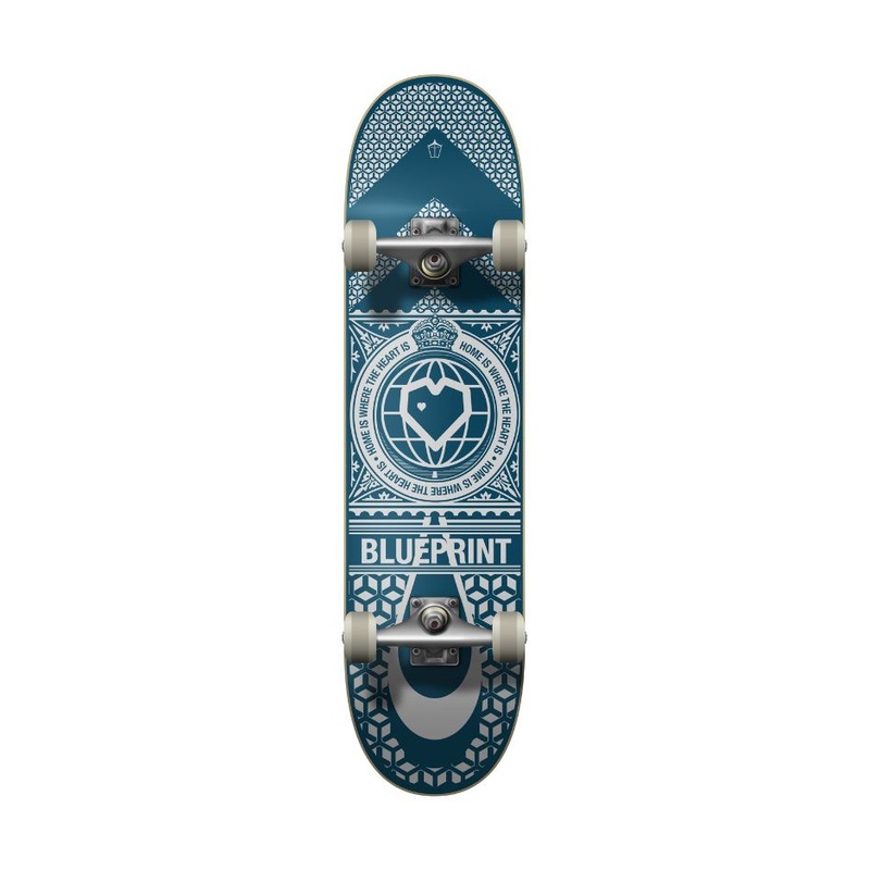 Blueprint Home Heart Complete Skateboard Navy/White 8"