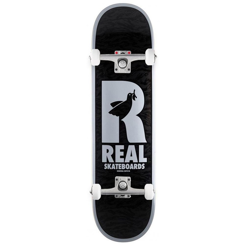Real Renewal Doves Black Custom Complete Skateboard - 8.25"