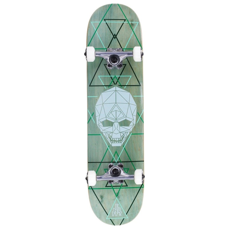 Enuff Geo Skull Complete Skateboard - Green - 8.0"