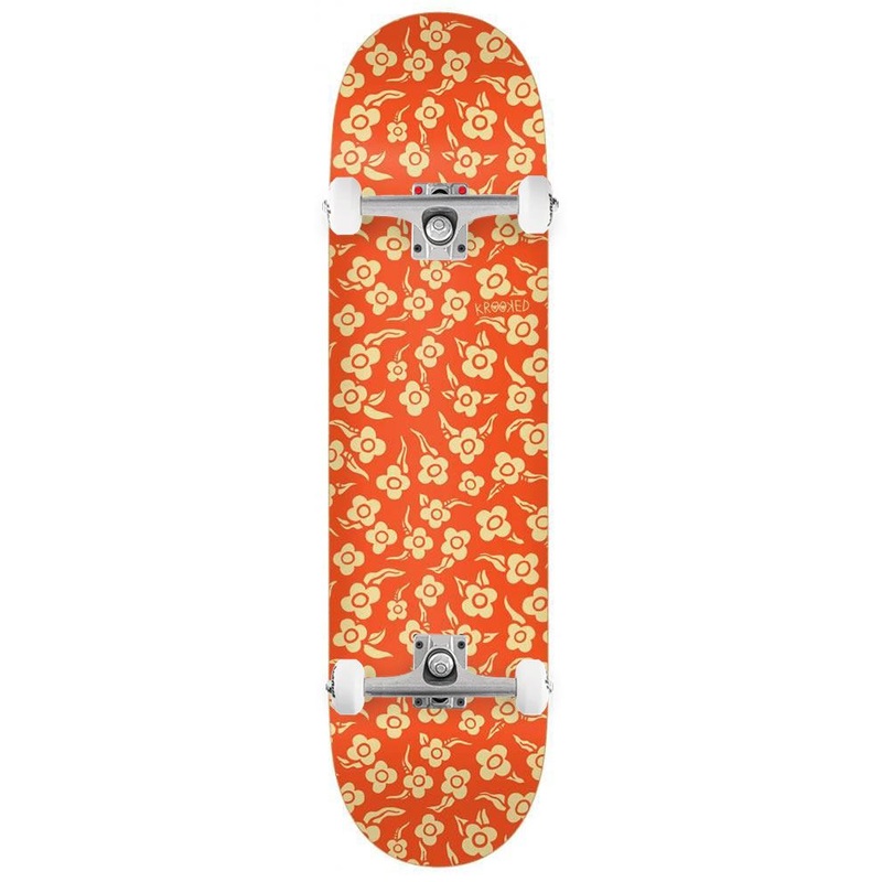 Krooked PP Flowers Orange Custom Complete Skateboard - 8.06"