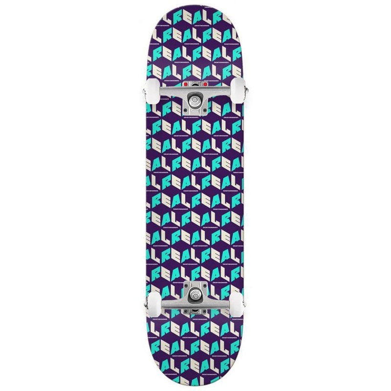 Real PP City Blocks Purple Custom Complete Skateboard - 7.75"