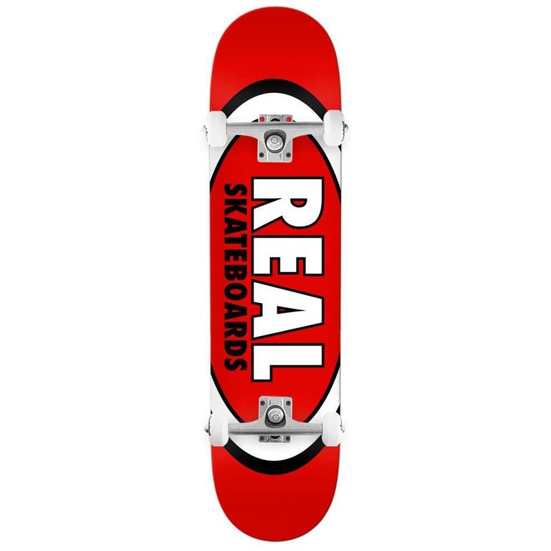 Real Team Classic Oval Red Custom Complete Skateboard - 8.12"