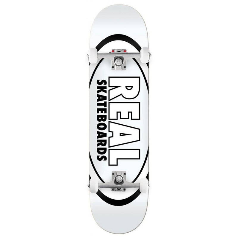 Real Team Classic Oval White Custom Complete Skateboard - 8.38"