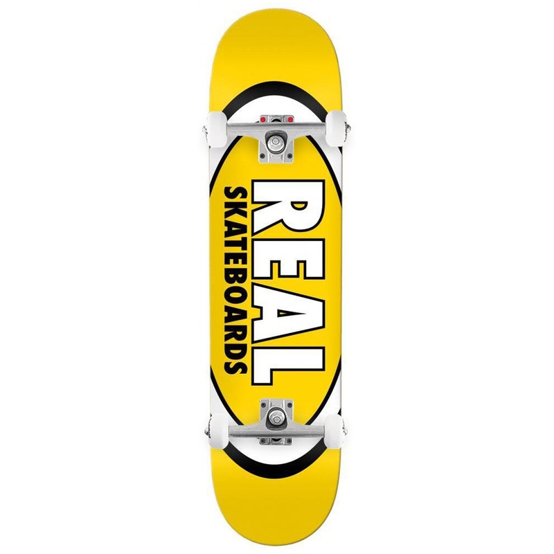 Real Team Classic Oval Yellow Custom Complete Skateboard - 8.06"