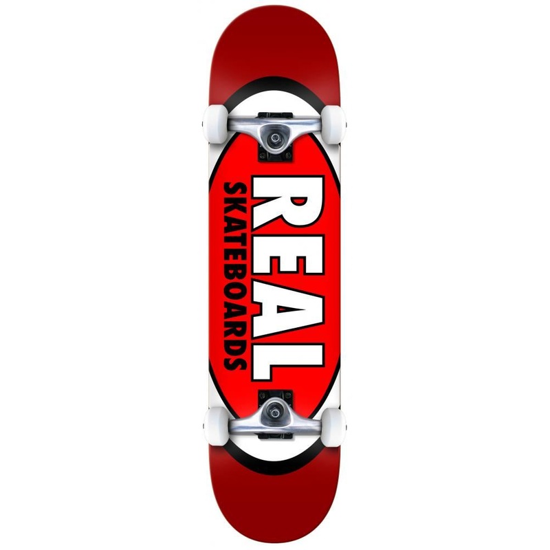Real Classic Oval Red Complete Skateboard - 7.3"