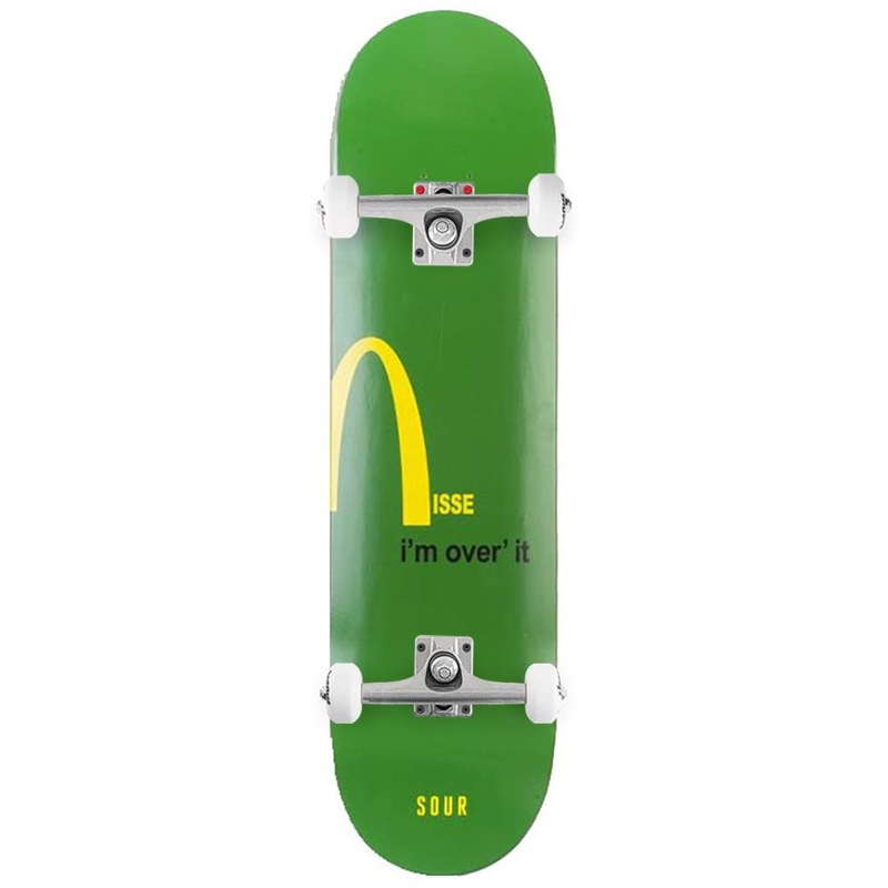 Sour Solution Nisse "Over It" Green Complete Skateboard - 8.375"