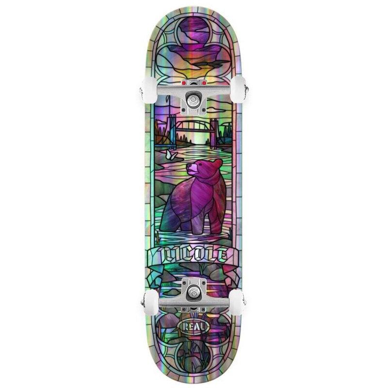 Real s Nicole Foil Holo Cathedral x Venom Custom Complete Skateboard - 8.38"