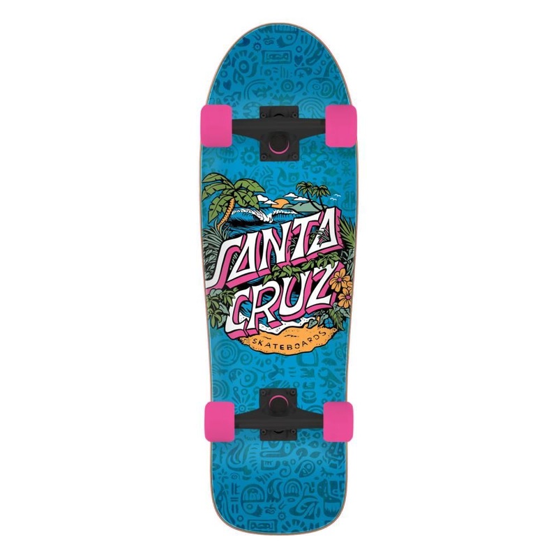 Santa Cruzer Aloha Dot Shaped Complete Skateboard - 9.7"