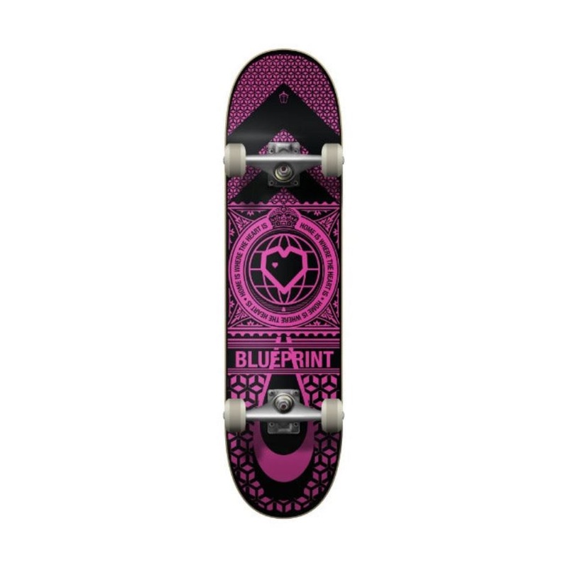 Blueprint Home Heart Complete Skateboard Black/Pink 7.75"